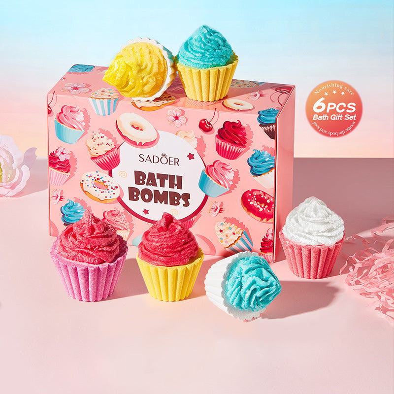 Cupcake Bath Bomb Gift Set – 6PCS Nourishing & Fizzy Spa  Icecream Bath Bombs