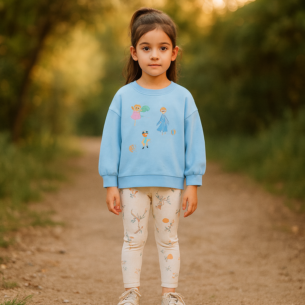 Cotton 100% Girls 2pcs Set Leggings Sweater 2-8y