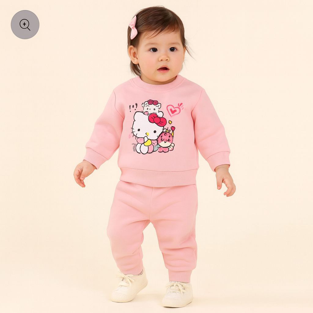 Pyjamas With Fleece For Baby Girl Hello Kitty Design Size 6-36 months