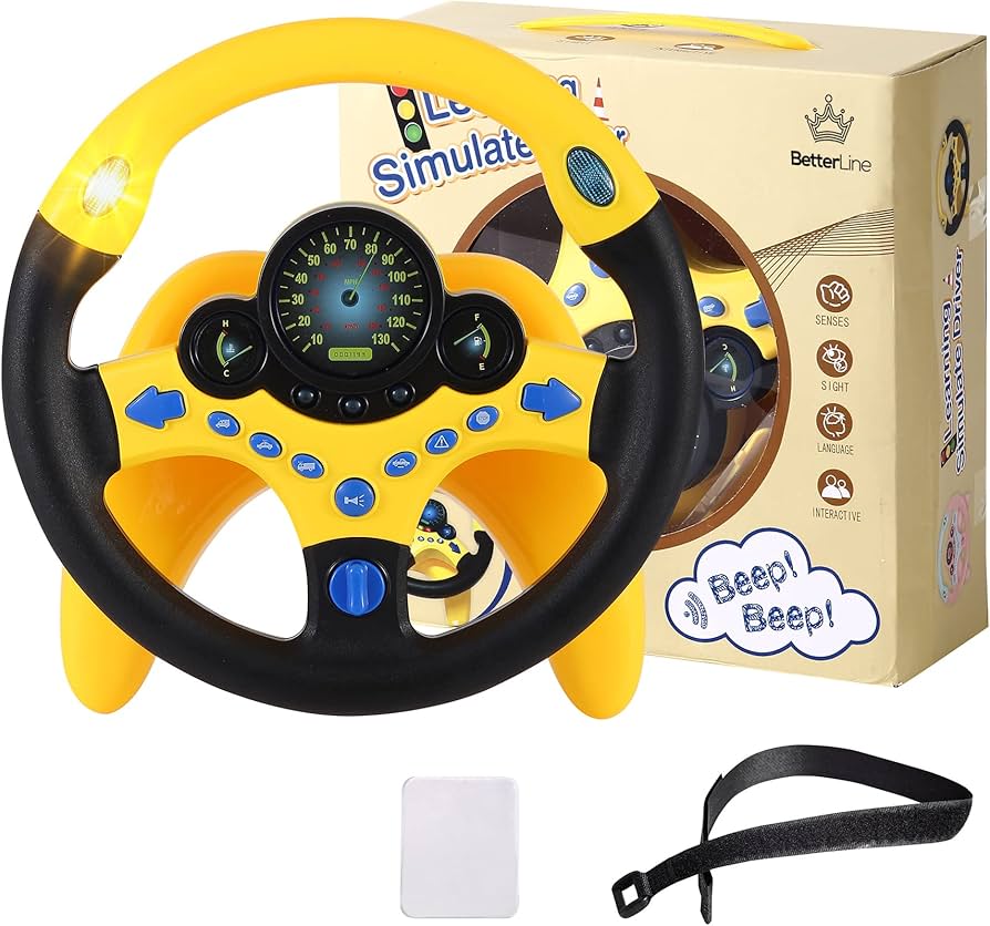 Learning Simulate Driver Steering Wheel Toy for Kids 3+