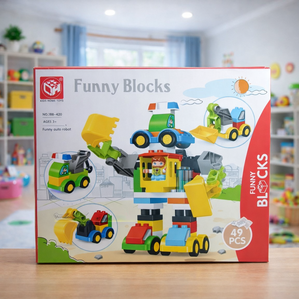 Funny Blocks Auto Robot Building Set – 49 Pieces