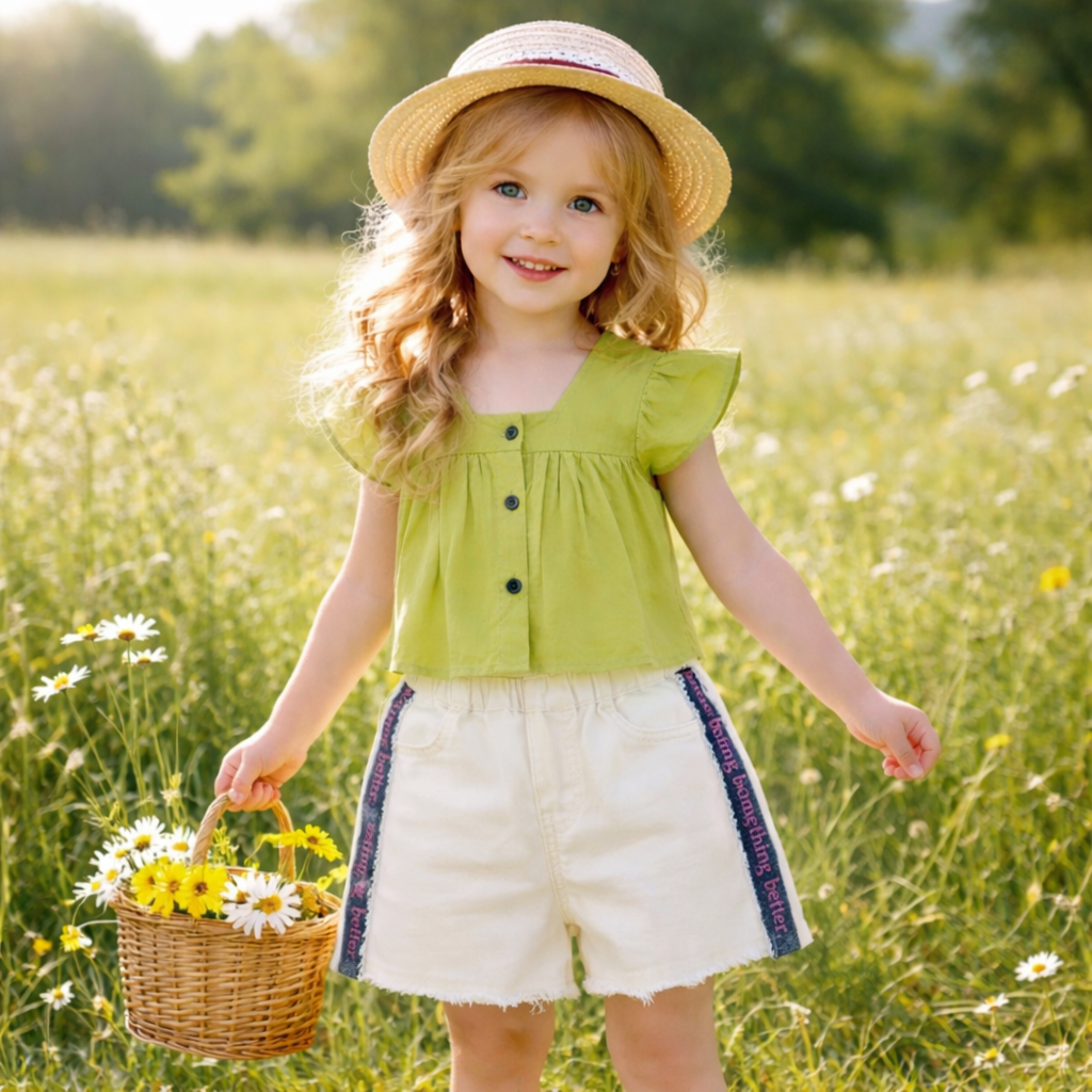 Denim Cotton Shorts for Girls 10-12y