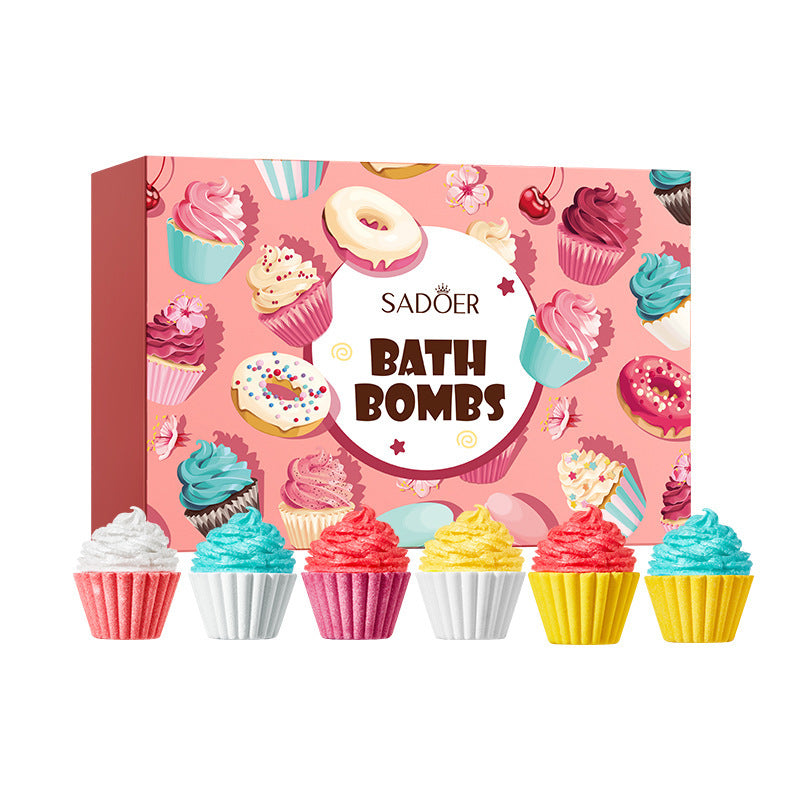 Cupcake Bath Bomb Gift Set – 6PCS Nourishing & Fizzy Spa  Icecream Bath Bombs