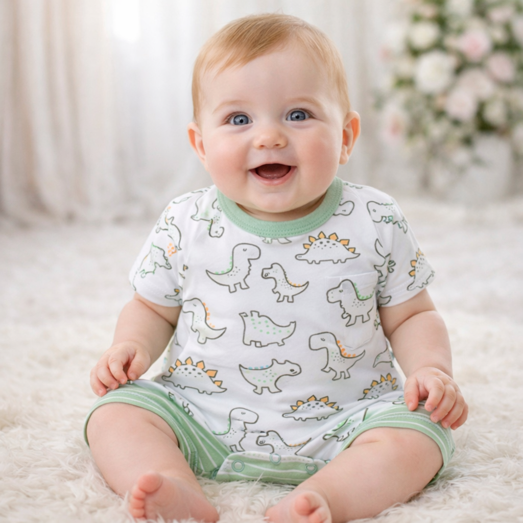 New Born Set Of 2 Pcs For Baby Boy Dinosaur (6-9months)