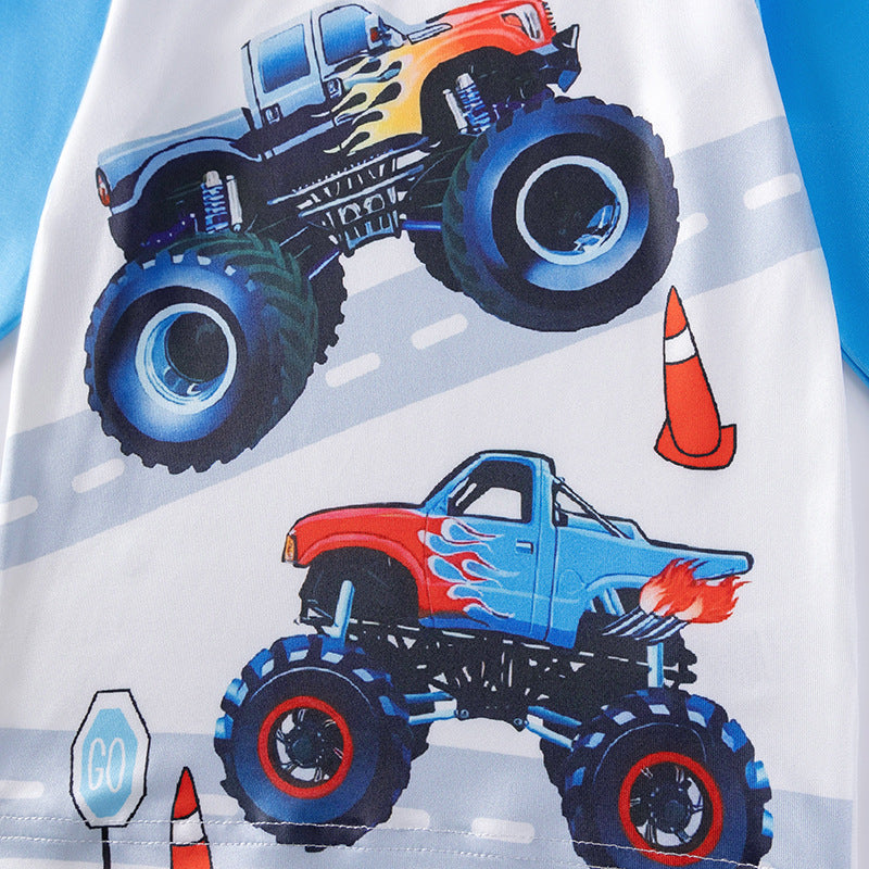 Boys Monster Truck Pajama Set | Size 2-7y