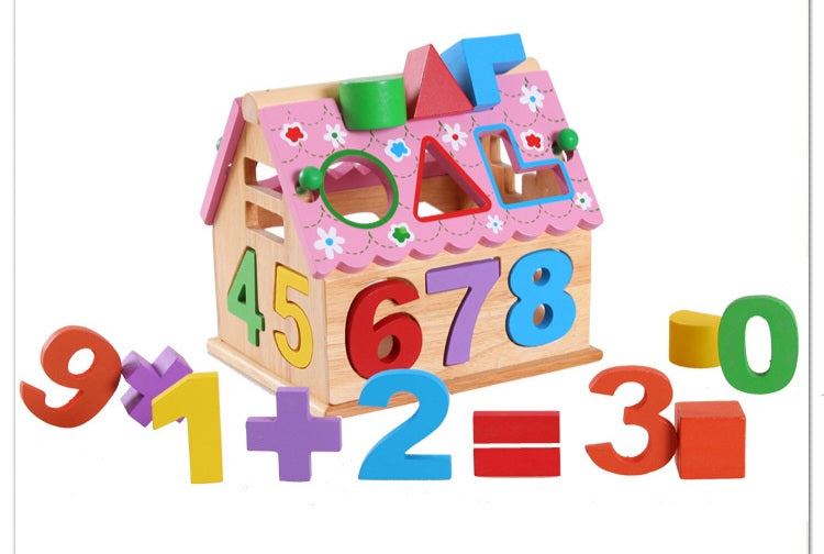 Wooden Educational Number & Shape Sorting House | 3+
