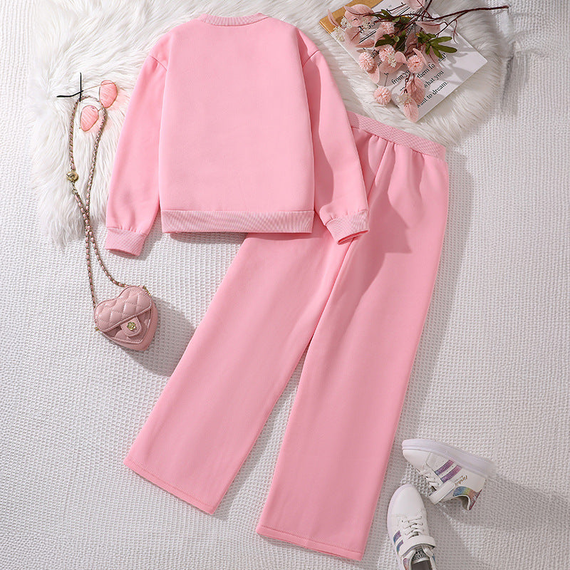 Warm Outfit For Girls Heart Design Size 8-12y