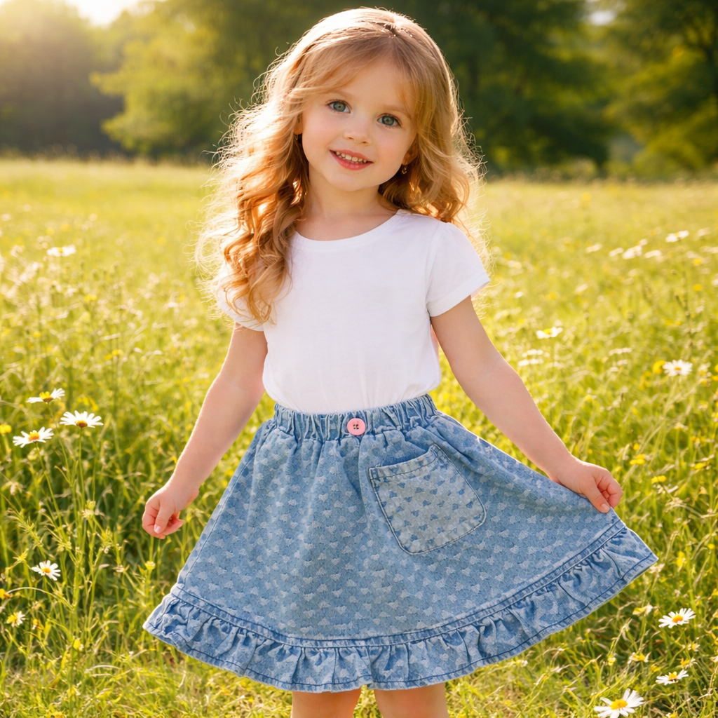 Skirt Jeans - LOVE -Size 7-8y