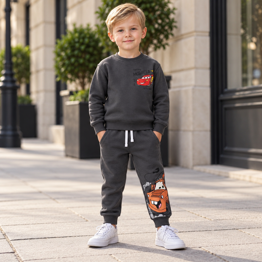 Kids’ Dark Grey Disney Cars Cotton Outfit / 2–8Y