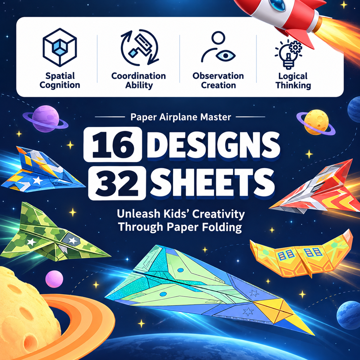 Kids' Paper Airplane Origami Kit | 3+