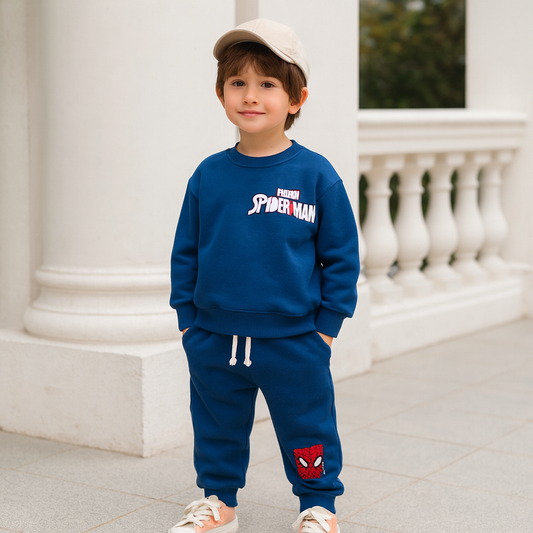 Blue Spiderman Outfit Cotton 100% 2-8y