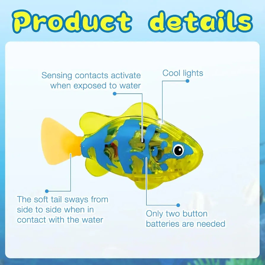 Electric Swimming Fish Set – 4 Colorful Water-Activated Fish Toys | 3+