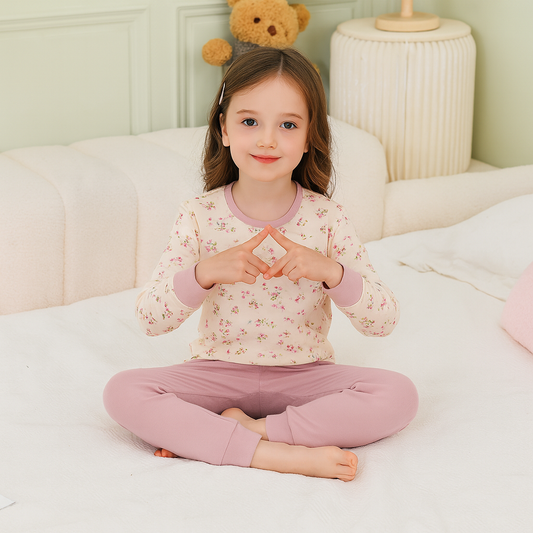 Pyjama Coton 100% Roses Design | 3-12y