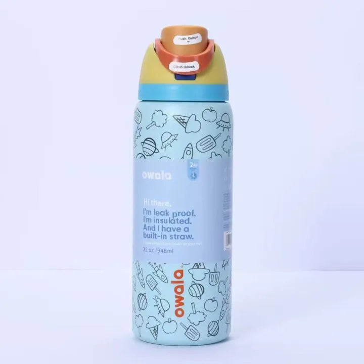 Owala Bottle Stainless Steel - Free Sip | Leak Proof | Blue Explorer | 950-710-480ml