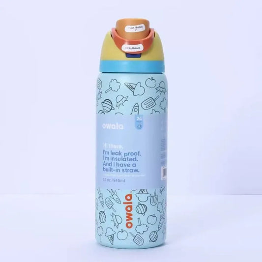 Owala Bottle Stainless Steel - Free Sip | Leak Proof | Blue Explorer | 950-710-480ml