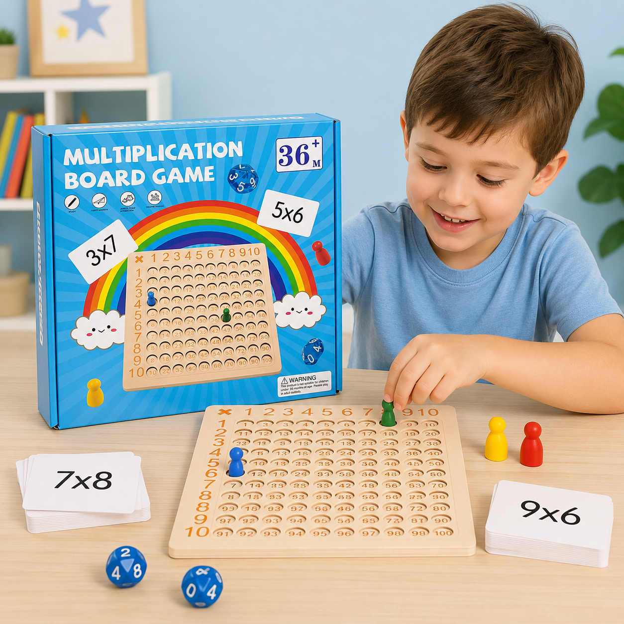 Wooden Multiplication Board Game | 36+ Months