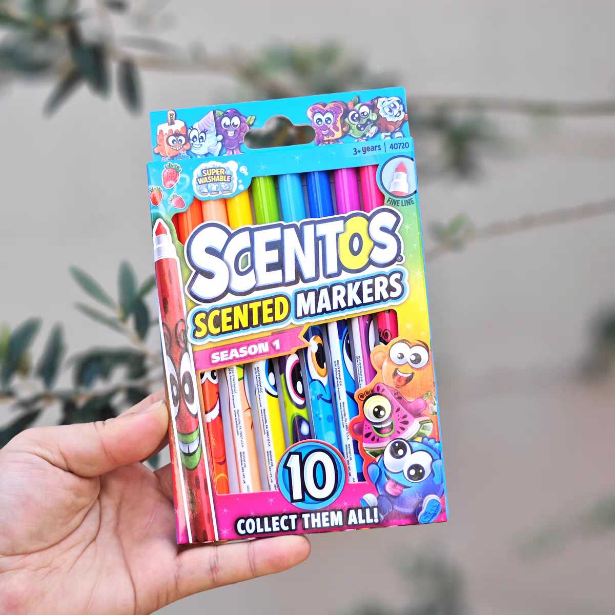 Scentos Scented Markers  | 10 Fine Line Washable Markers | 3+