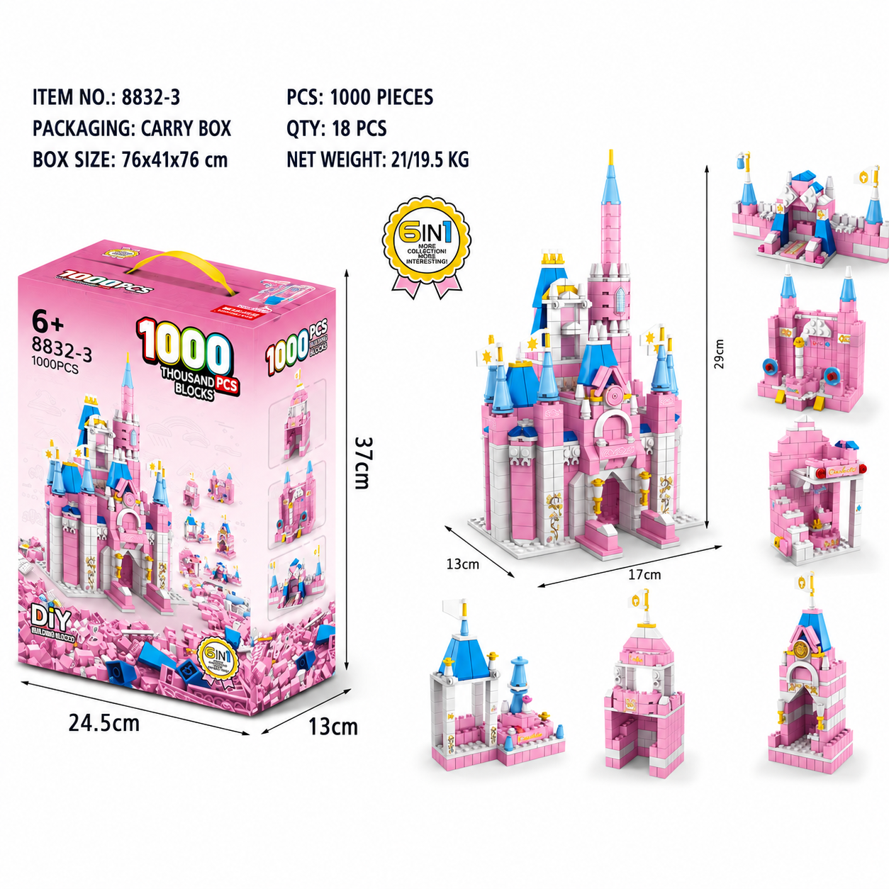 1000PCS 6-in-1 Building Blocks Collection Set | 6+