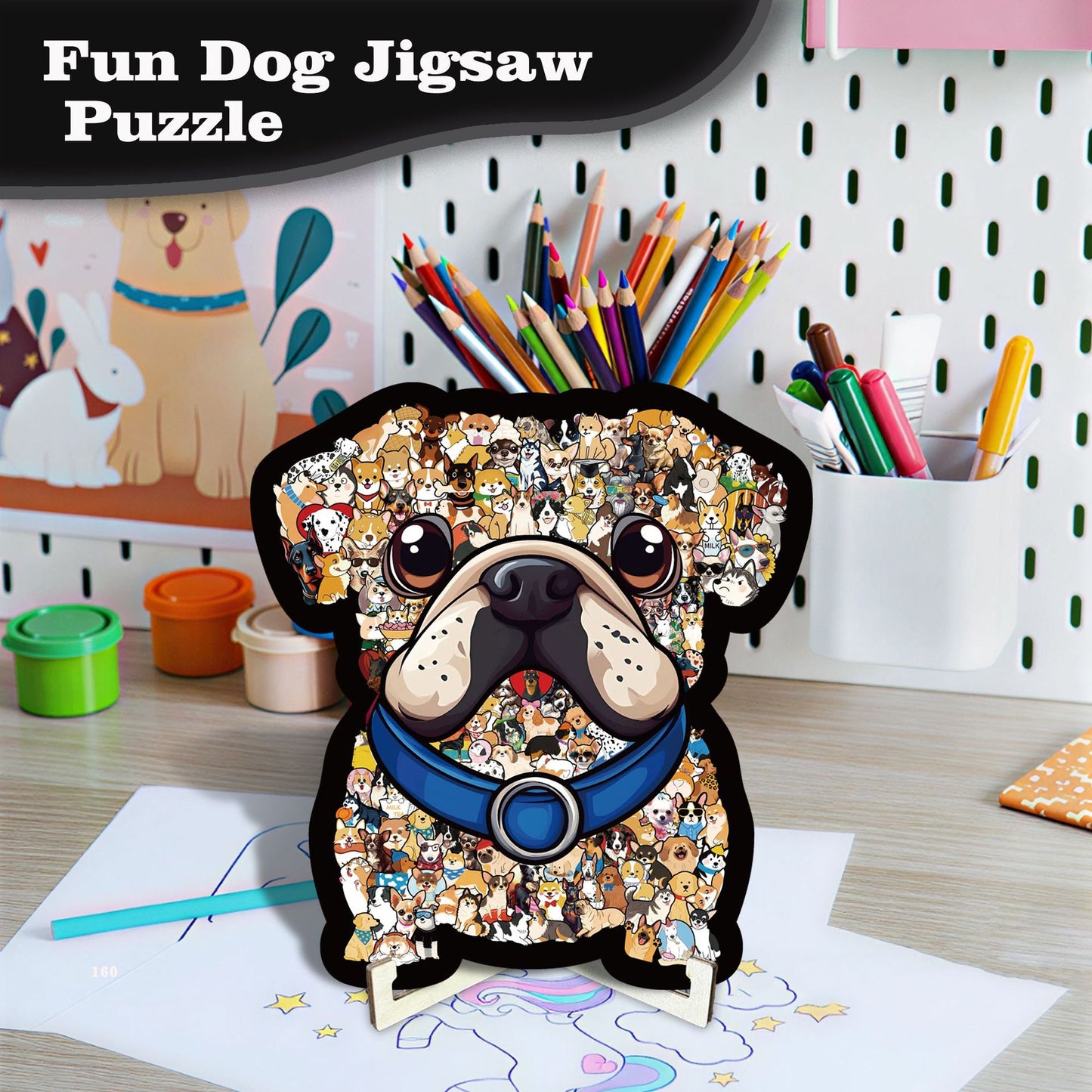 Dog Wooden Jigsaw Puzzle – 160 Pieces | 25002
