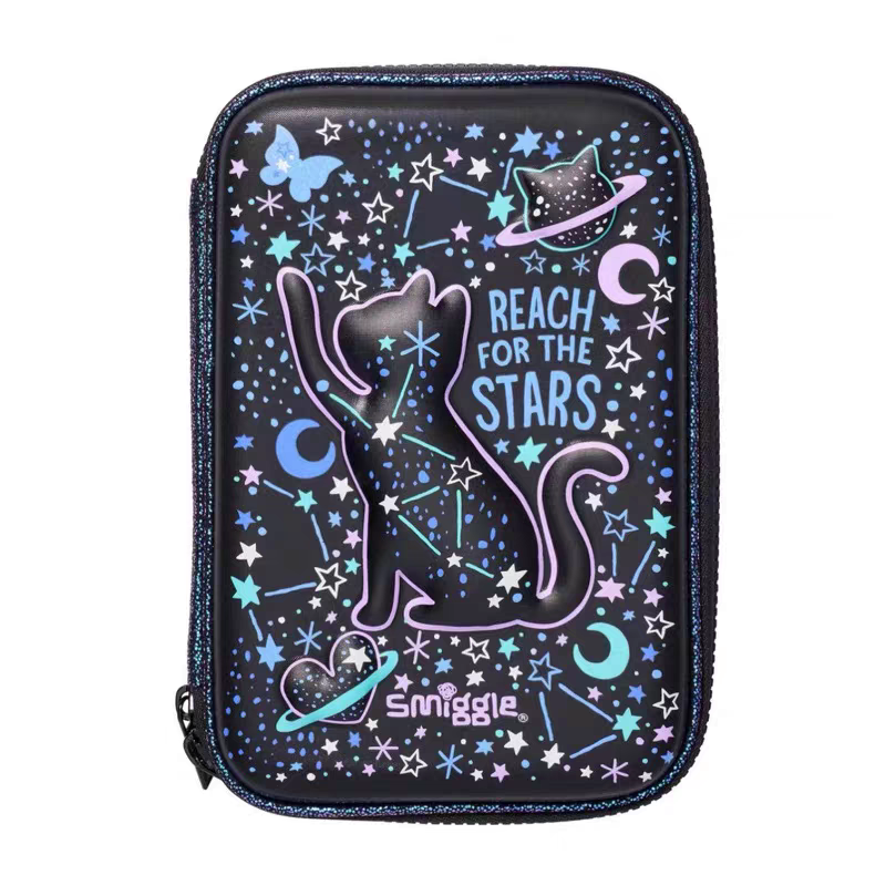 Smiggle Black Cat Design 3pcs Backpack 42cm lunch Bag Case