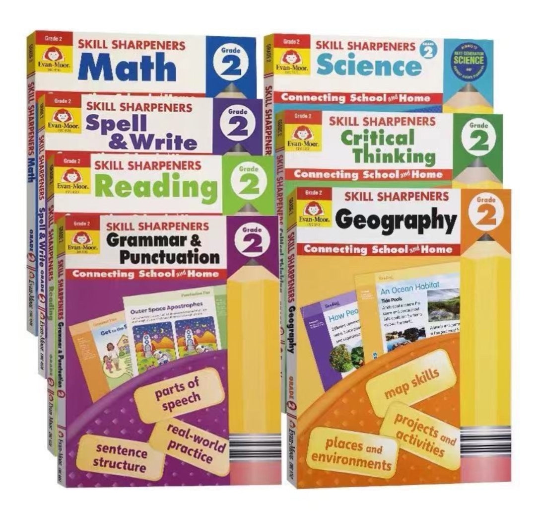 Evan Moor Skill Sharpener 7 Books Set Grade 2