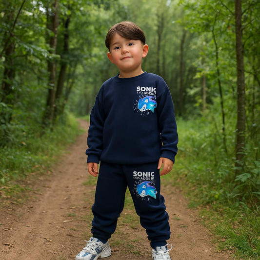 Outfit Warm With Fleece Sonic Design Size 3-10y