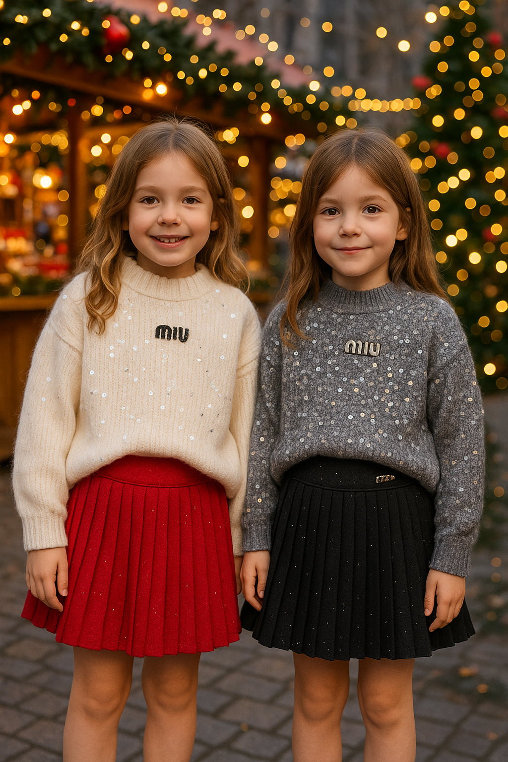 Warm Set Wool Miu Miu Sweater+skirt - 3-9y