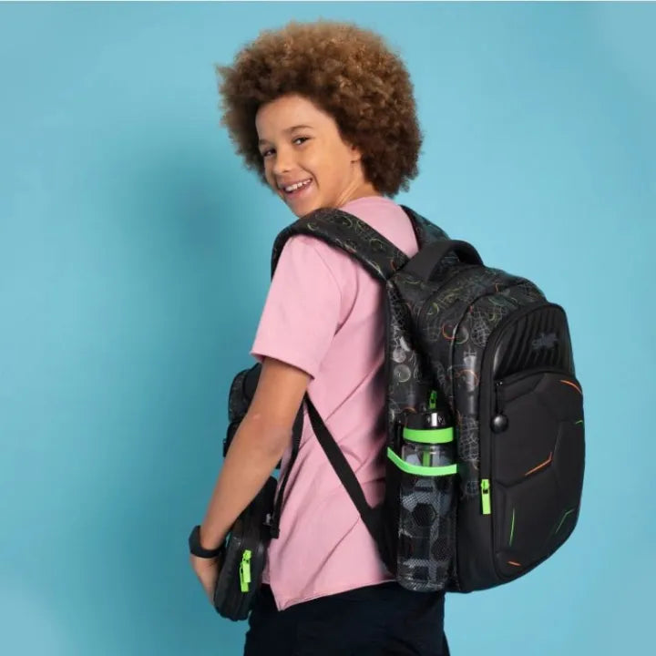 Smiggle Backpack Black Football | (G1-G3) | 42cm