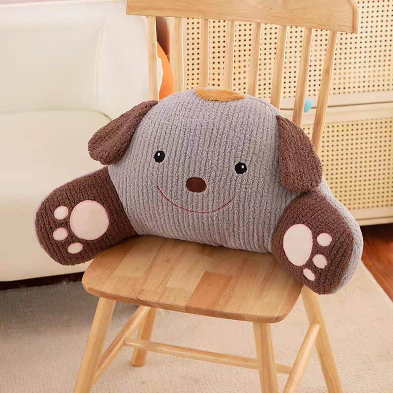 Cute Animal Plush Backrest Cushion – Bear, Puppy & Frog Designs