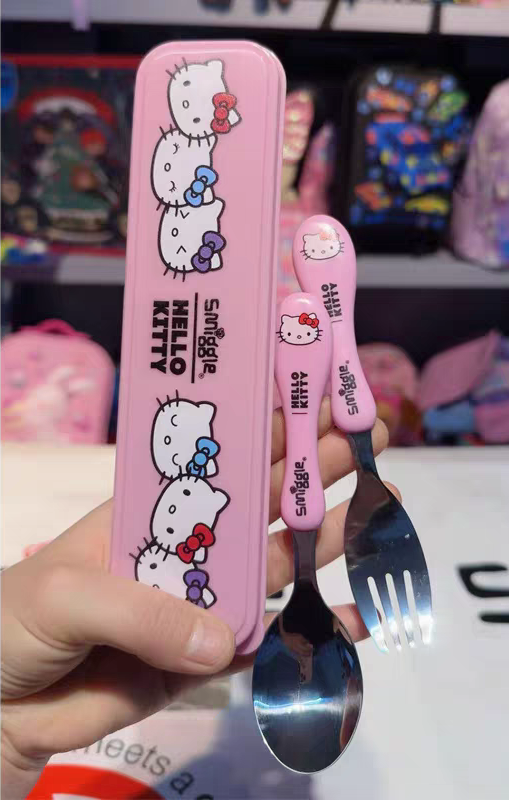 Smiggle Set | Spoon+Fork | With Storage Box | Hello kitty