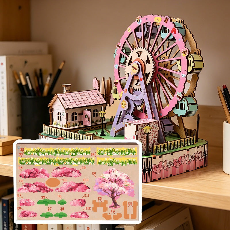 DIY Wooden Ferris Wheel Music Box 3D Puzzle | 14+