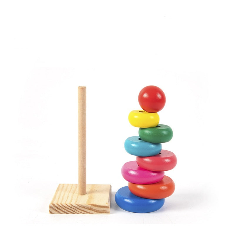 Wooden Rainbow Stacking Tower for Kids | 36 Months+