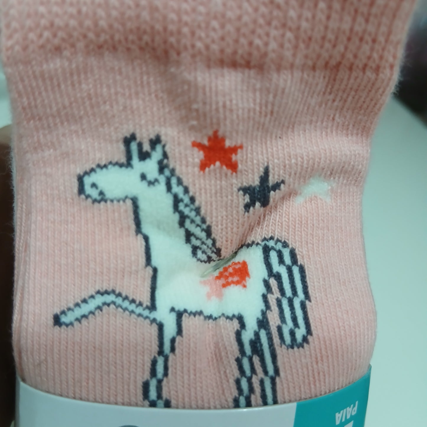 Long Socks Cotton For Girls Unicorn Design Size 23-26 For 2-4y (7 Pairs Set)