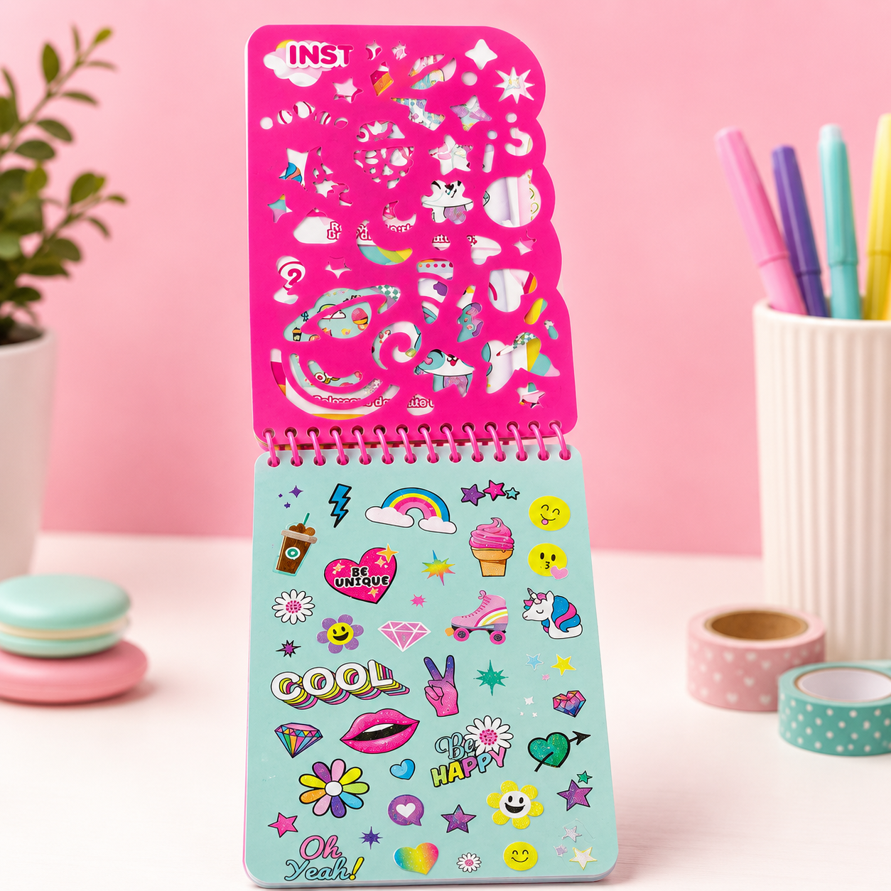 Sparkle Sketch Set Unicorn - 40 Stickers , Stencils And More | 6+