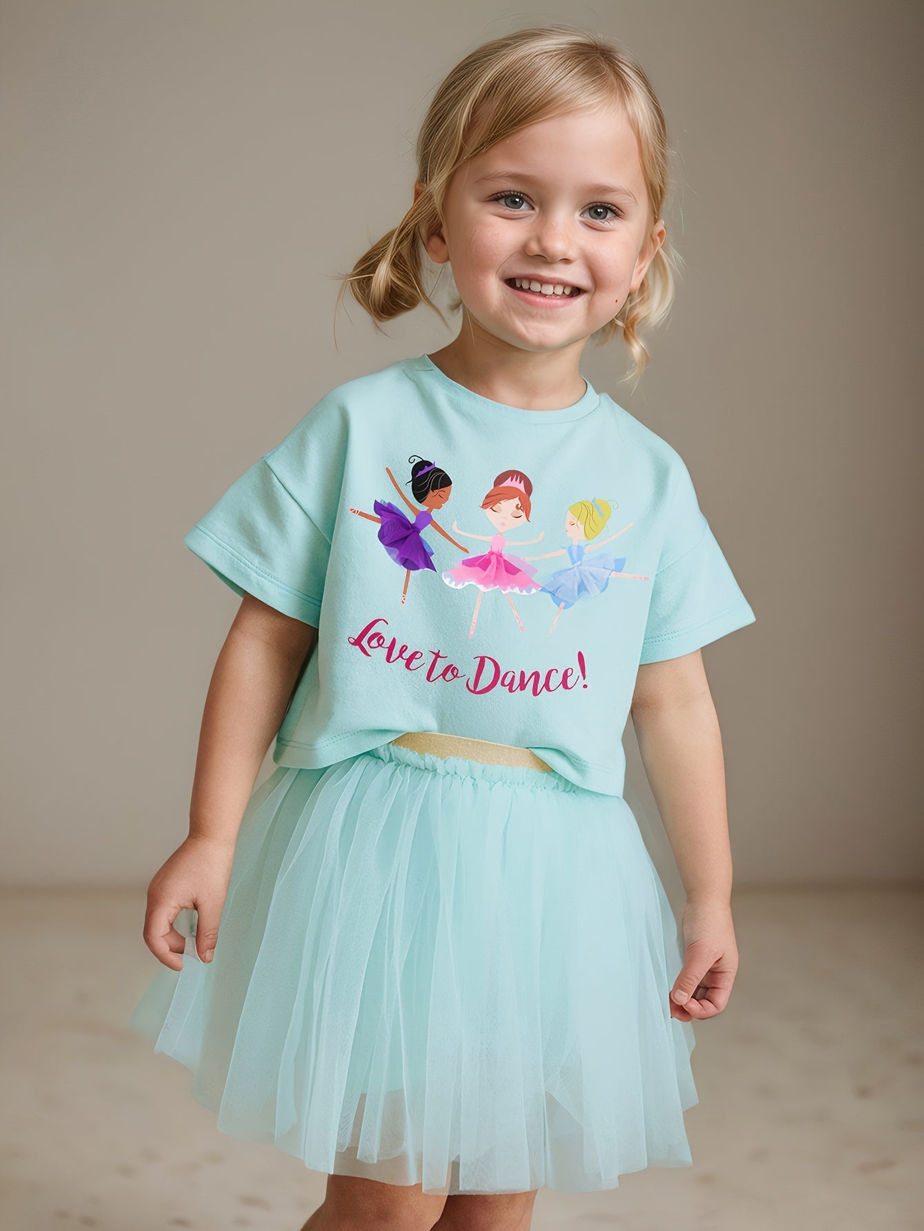 Outfit For Girls Set Of 2 Pcs Dance Design Size 2-7y