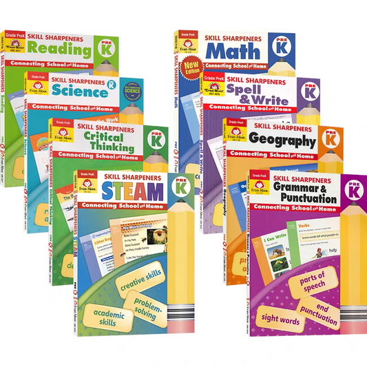 Skill Sharpeners Reading Connecting School And Home | 8 Books Set | Pre K | Soft Cover | 3+