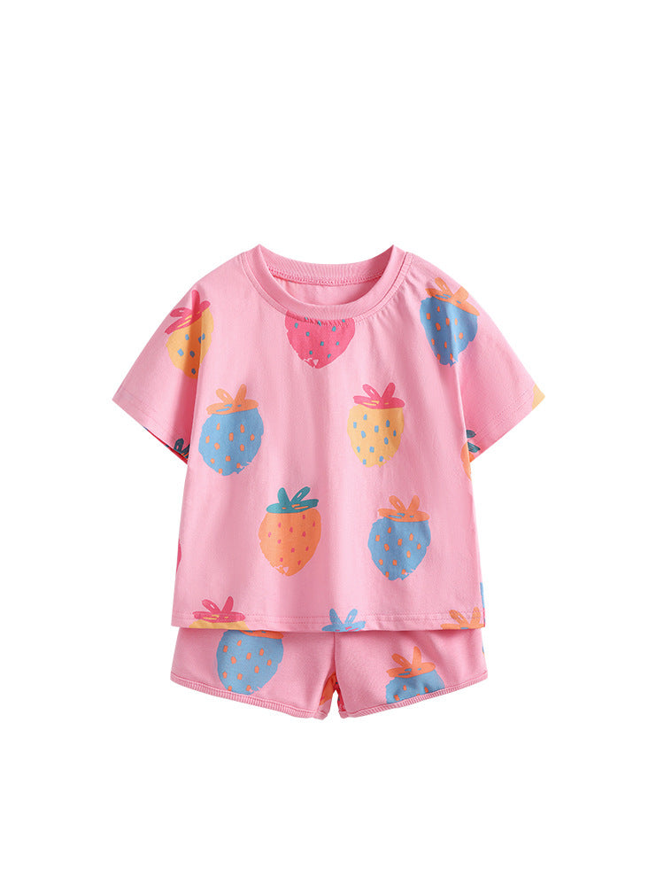 Girls Cotton  Outfit Summer - Strawberry (3–12Y)