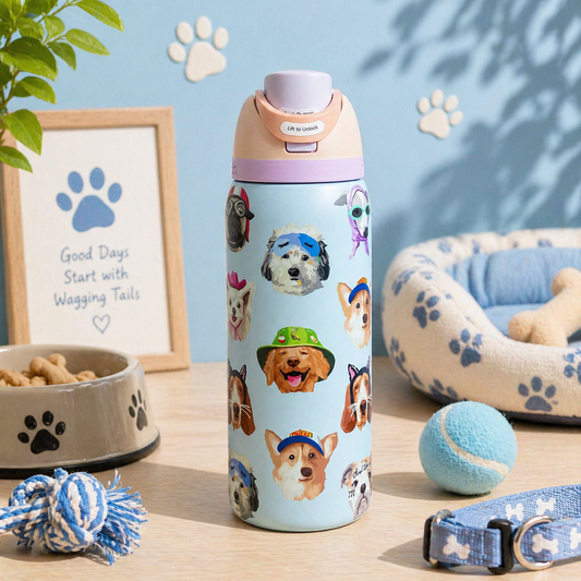 Owala Bottle Stainless Steel FreeSip Leak-proof | Dog Collage | 950ml