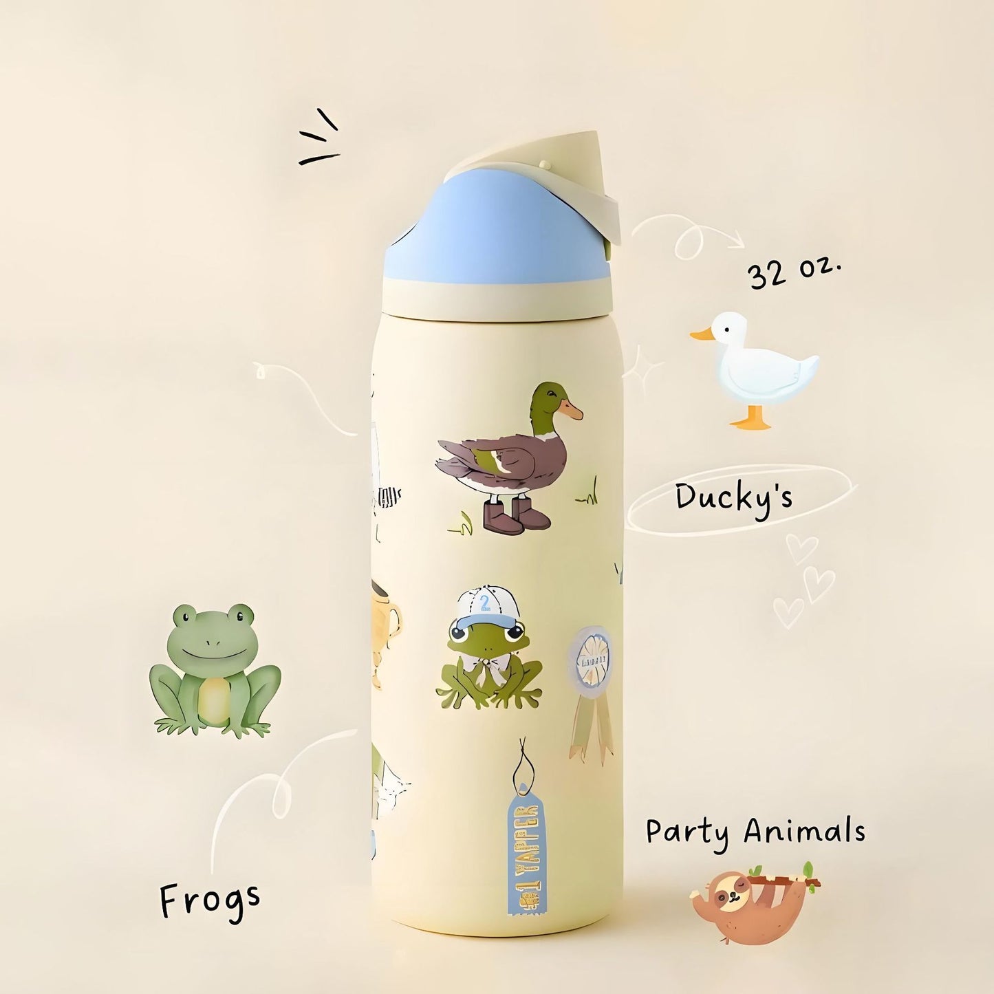Owala Bottle Stainless Steel Free Sip Leak-proof Party Animals 950ml