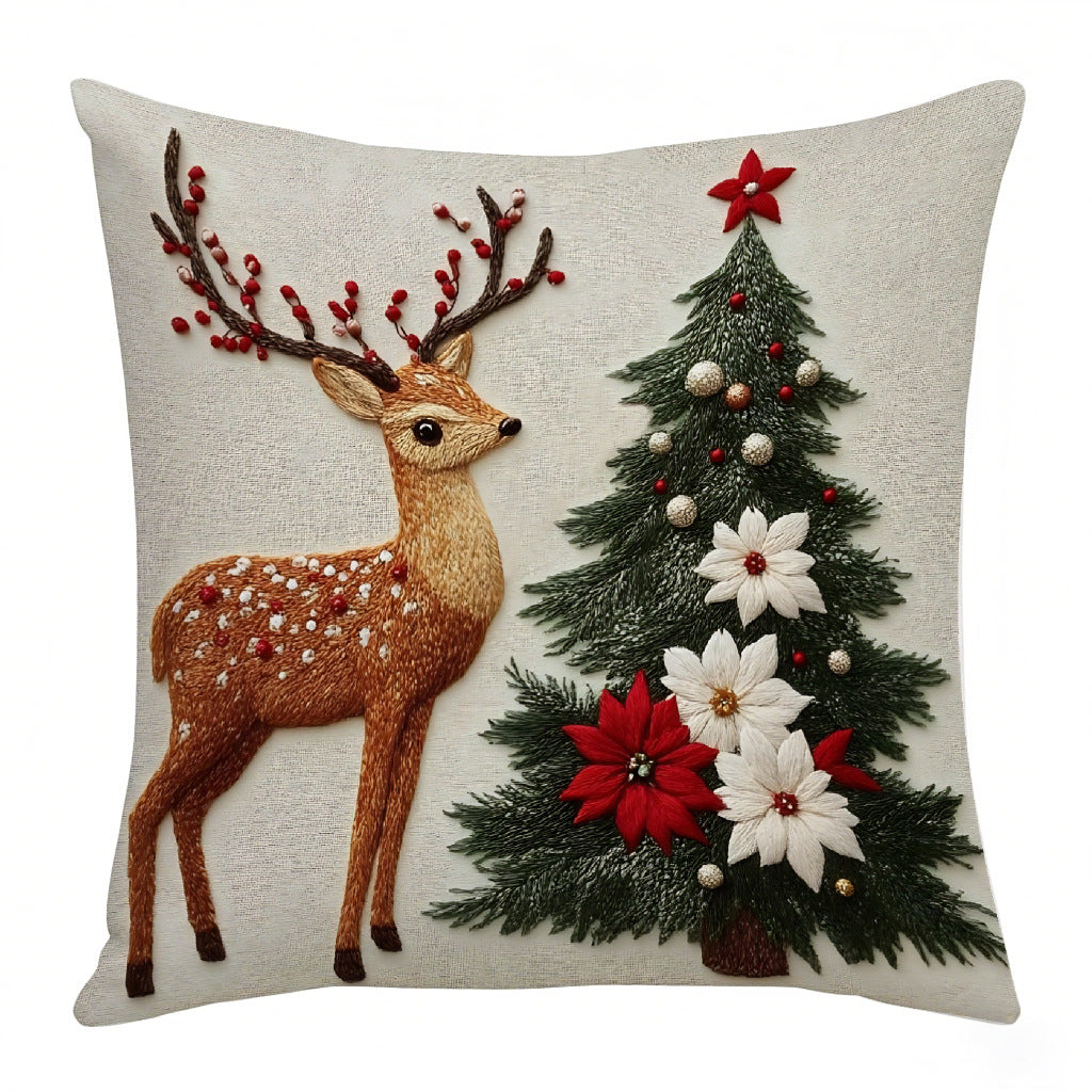 Red Christmas Decorative Cushion with Filling | 45×45 cm
