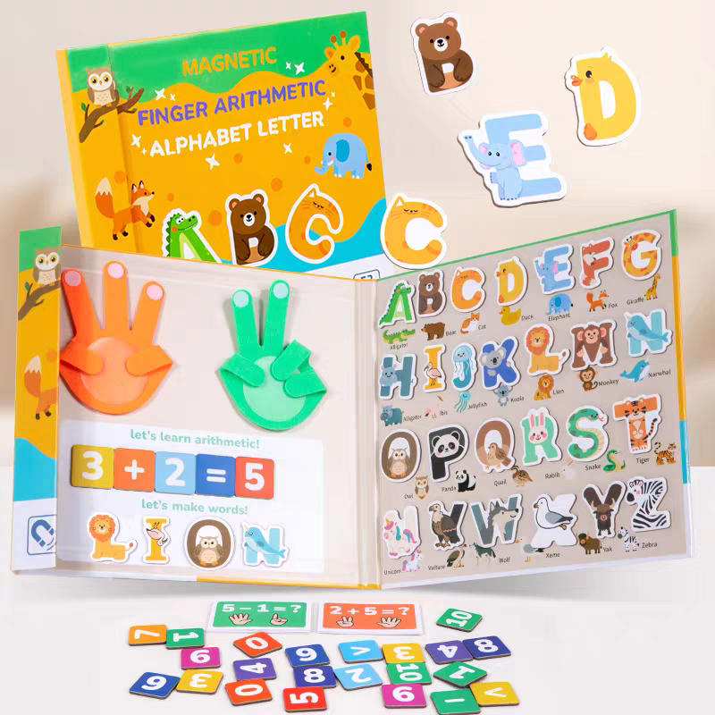 Magnetic Alphabet & Math Learning Book – 53PCS Educational Set