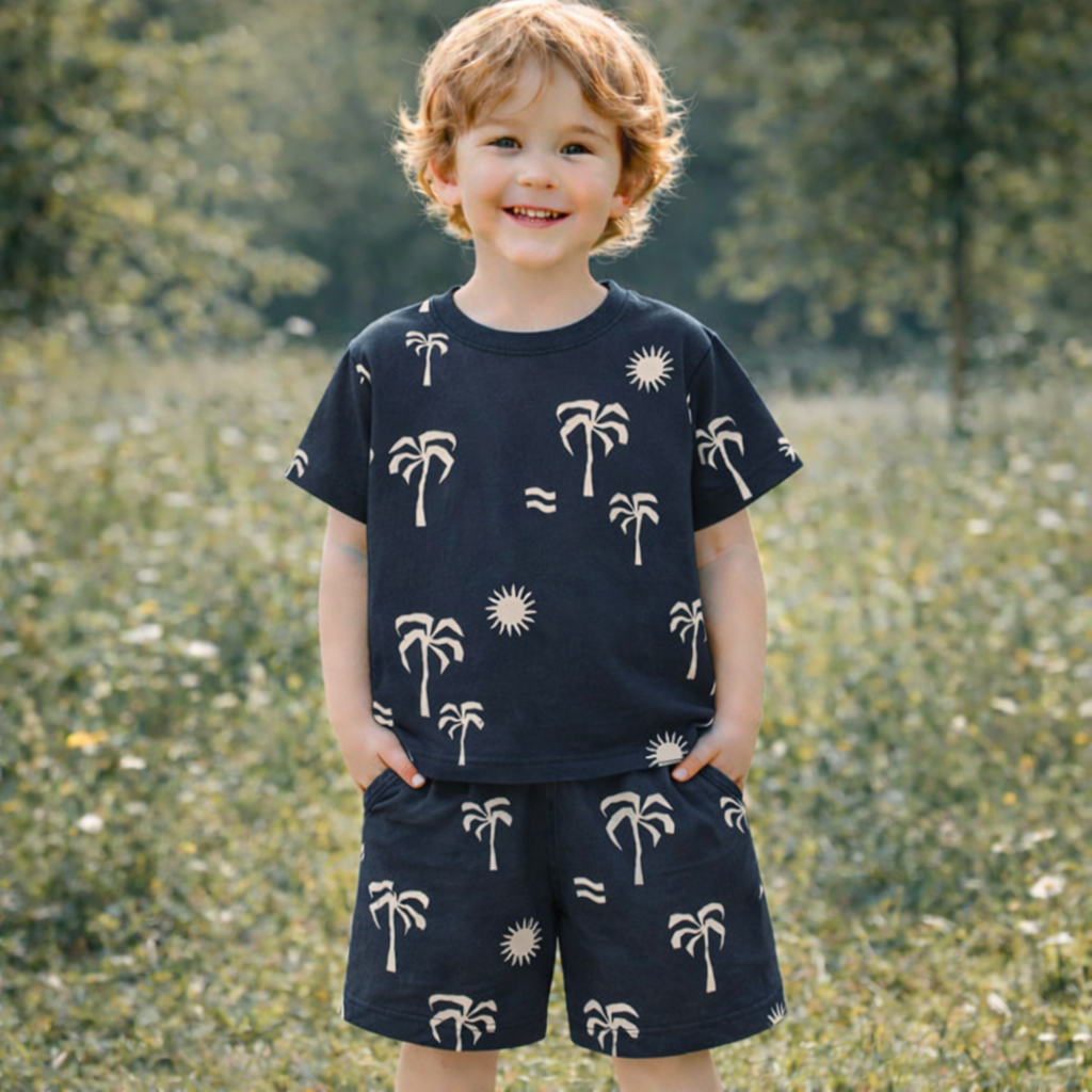 Boys Cotton Palm – Soft Summer Outfit (4–10Y)