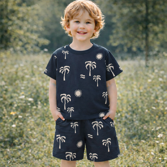 Boys Cotton Palm – Soft Summer Outfit (4–10Y)
