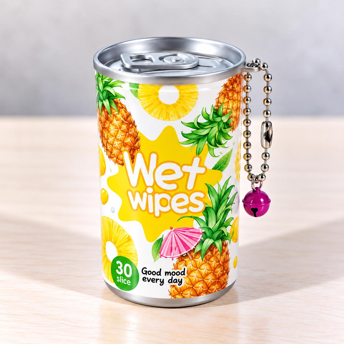 Mini Wet Wipes Keychain Can – 30 Sheets | 8 × 5 cm