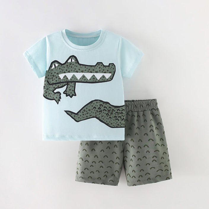 Boys Cotton Crocodile – Soft Summer Outfit (3–10Y)