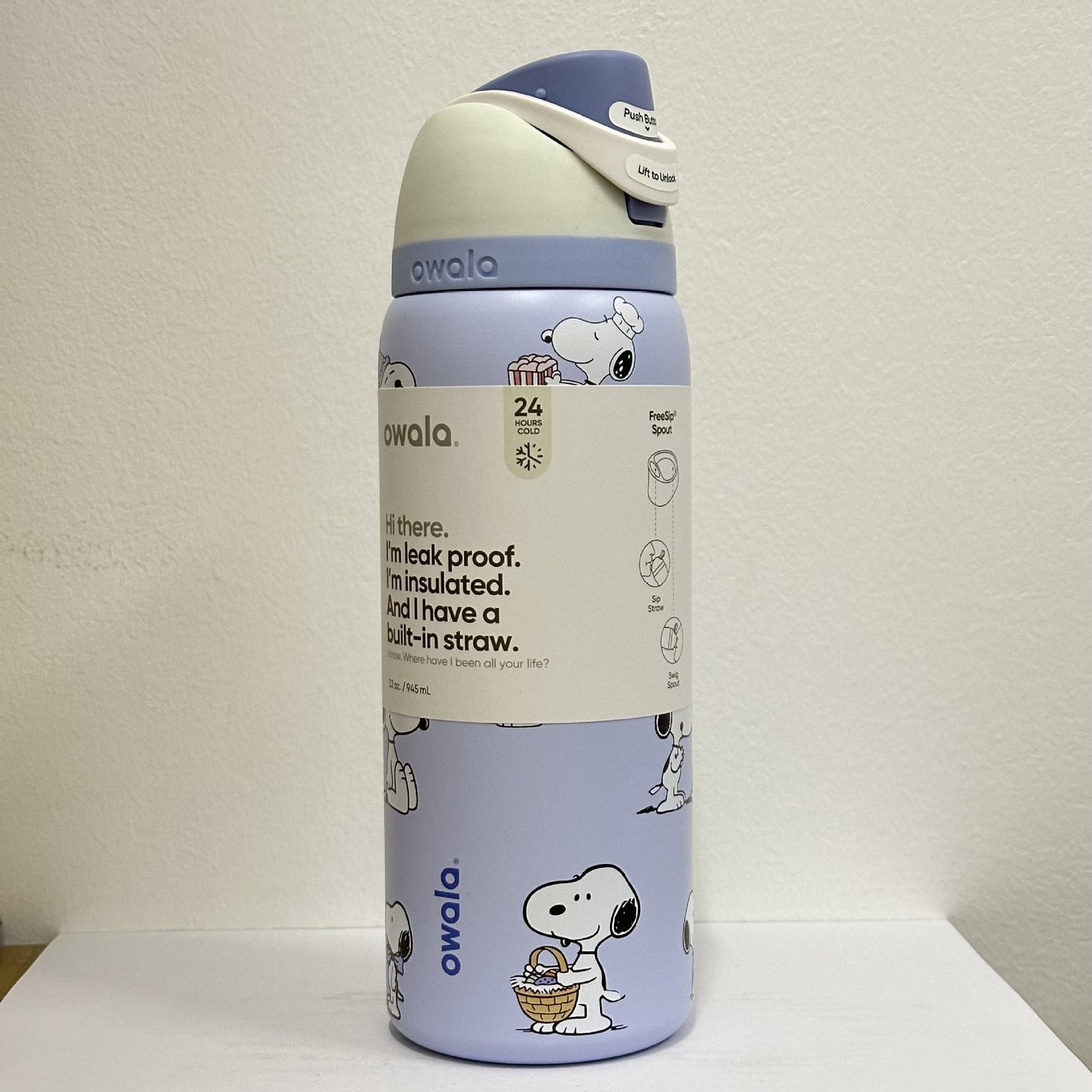 Owala Bottle Stainless Steel Free Sip Leak-proof Snoopy Design 480-710-950ml