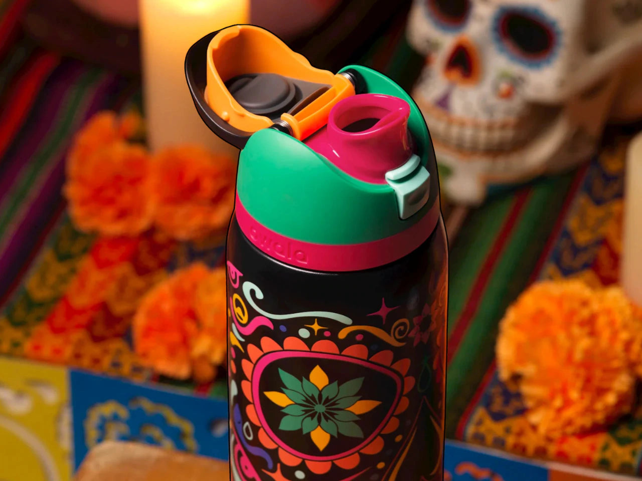Owala Bottle Stainless Steel Free Sip Leak-proof Sugar Skull 950ml