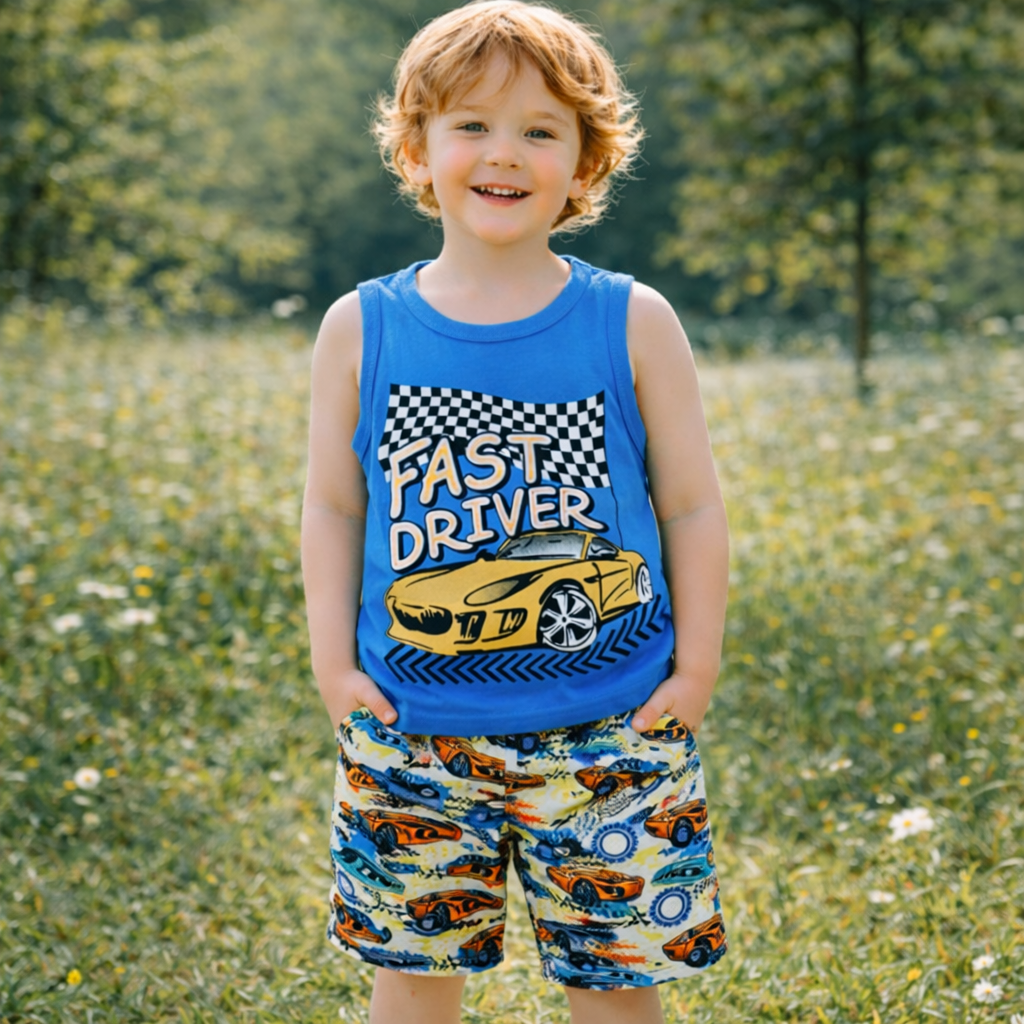 Pyjama Cotton Fast Car 8y