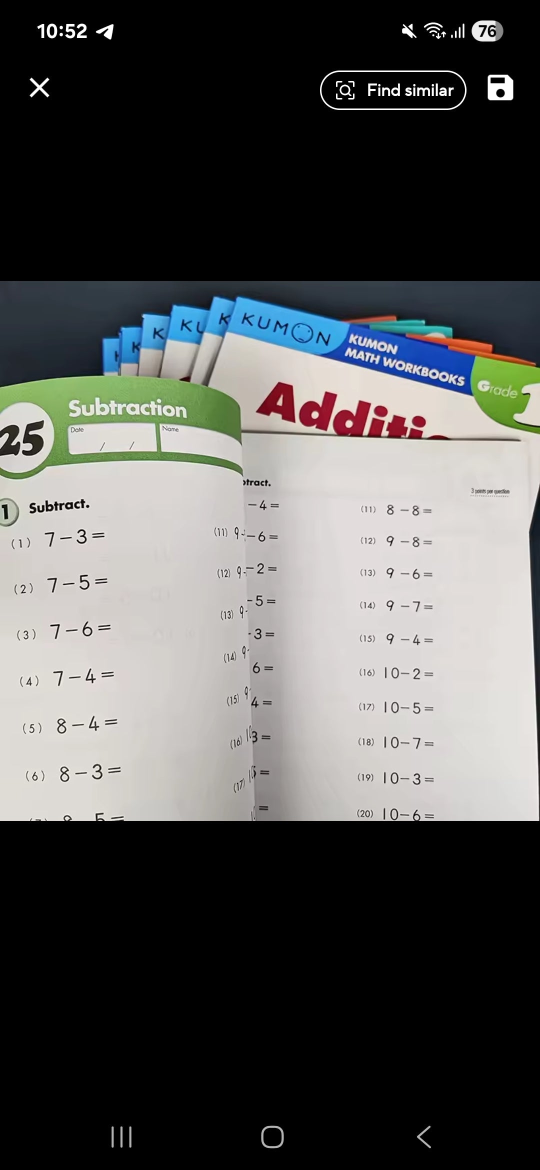 Kumon Grade 1 Math Workbooks Set – Addition & Subtraction, 2 Books | Soft Cover | 6+