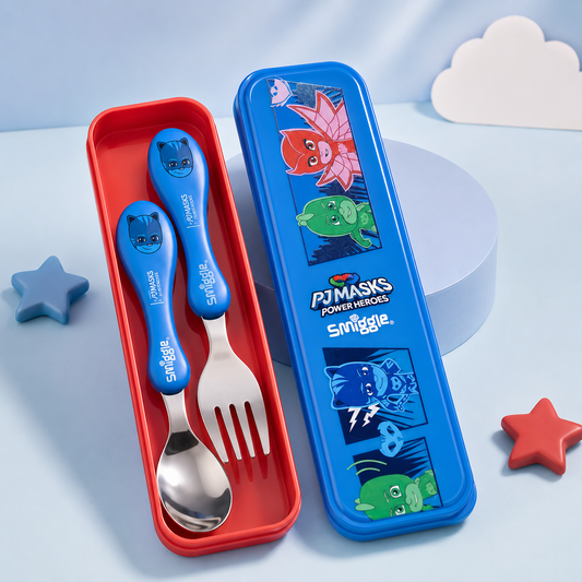 Smiggle Set | Spoon+Fork | With Storage Box | PJ MASKS